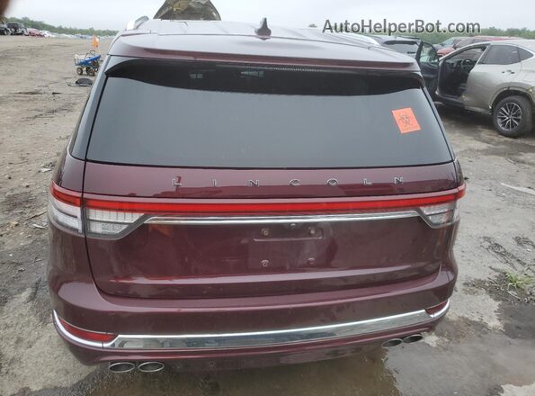 5LM5J9XC3MGL14528 2021 LINCOLN AVIATOR Maroon Вид ззаду