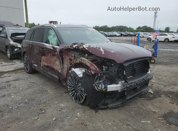 5LM5J9XC3MGL14528 2021 LINCOLN AVIATOR Maroon Передня права чверть