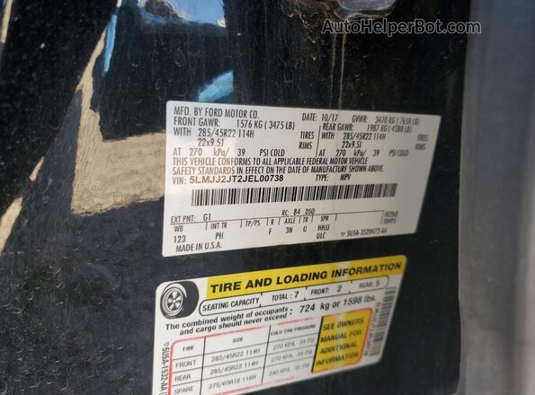 5LMJJ2JT2JEL00738 2018 LINCOLN NAVIGATOR Черный 