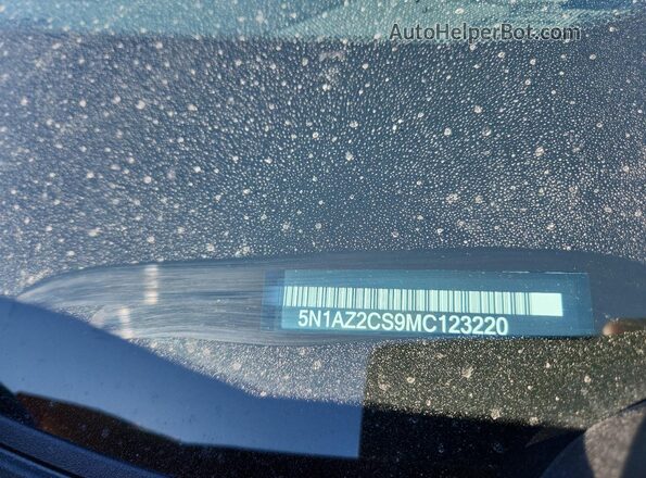 5N1AZ2CS9MC123220 2021 NISSAN MURANO Black Widok naklejki z numerem VIN