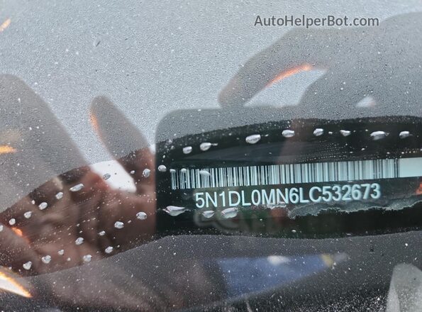 5N1DL0MN6LC532673 2020 INFINITI QX60 Charcoal Widok naklejki z numerem VIN