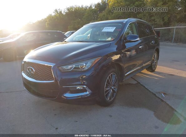5N1DL0MNXJC532009 2018 INFINITI QX60 Blue Առջևի ձախ երեք քառորդ տեսարան