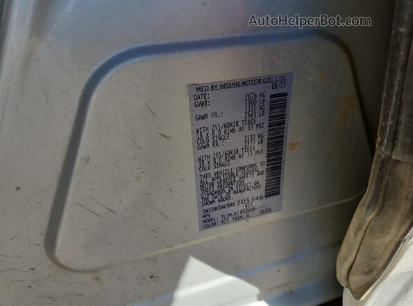 5N1DR3AC6RC205346 2024 NISSAN PATHFINDER Silver VIN կոդի պիտակի տեսք