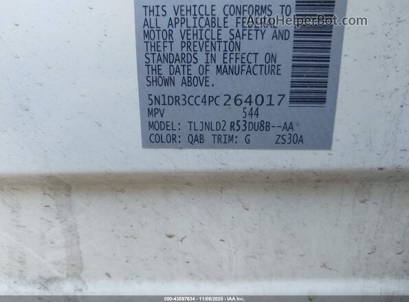 5N1DR3CC4PC264017 2023 NISSAN PATHFINDER White ძრავის განყოფილების ხედი