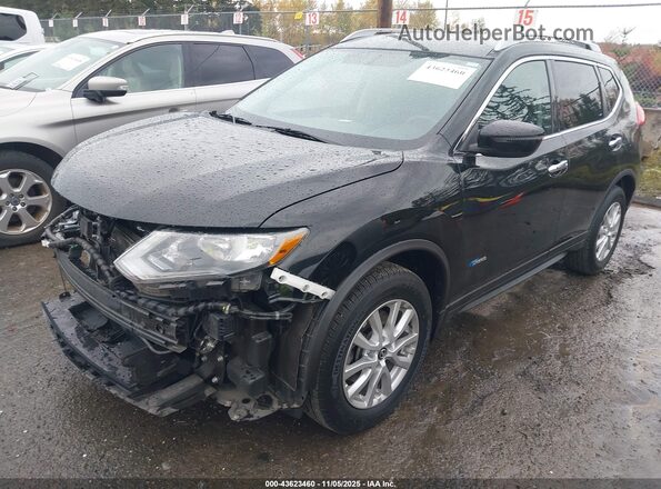 5N1ET2MV1HC830362 2017 NISSAN ROGUE HYBRID Black Առջևի ձախ երեք քառորդ տեսարան