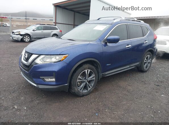 5N1ET2MVXHC790153 2017 NISSAN ROGUE HYBRID Blue Vista tres cuartos delantera izquierda