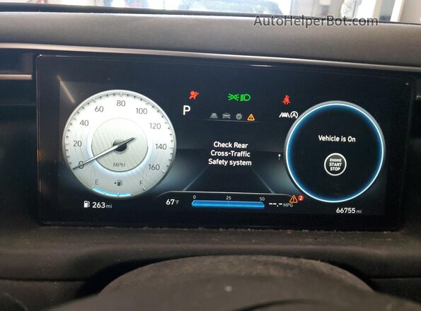5NMJC3AE8NH001136 2022 HYUNDAI TUCSON Белый Вид щитка приборов