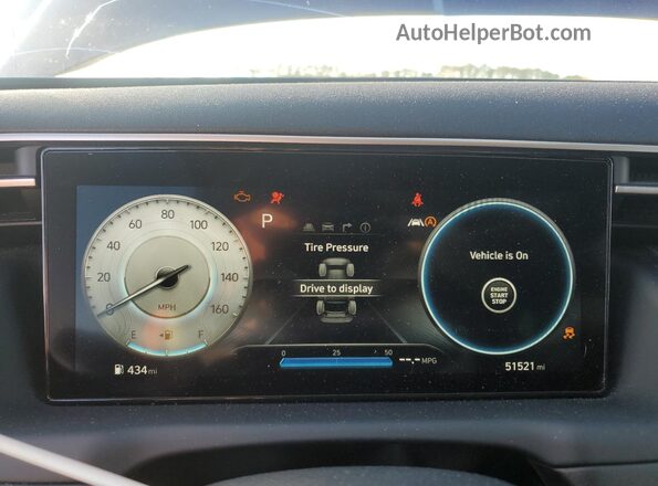 5NMJE3AEXNH094638 2022 HYUNDAI TUCSON Blue Instrument cluster view