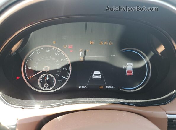 5NMMADTB4RH016458 2024 GENESIS GV70 White Instrument cluster view