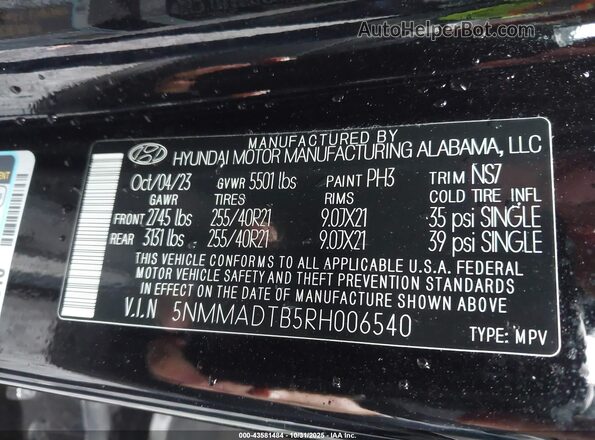 5NMMADTB5RH006540 2024 GENESIS GV70 Black Vista del compartimento del motor