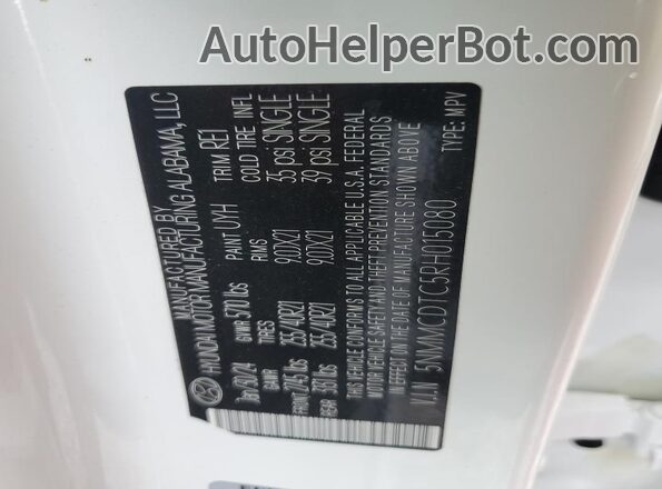 5NMMCDTC5RH015080 2024 GENESIS GV70 Белый Вид наклейки с VIN-кодом
