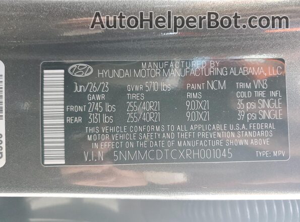 5NMMCDTCXRH001045 2024 GENESIS GV70 Gray Vista del compartimento del motor
