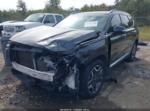 5NMS44AL9MH333185 2021 HYUNDAI SANTA FE Black Առջևի ձախ երեք քառորդ տեսարան