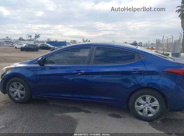 5NPDH4AE0GH694035 2016 HYUNDAI ELANTRA Blue Widok wnętrza z tyłu
