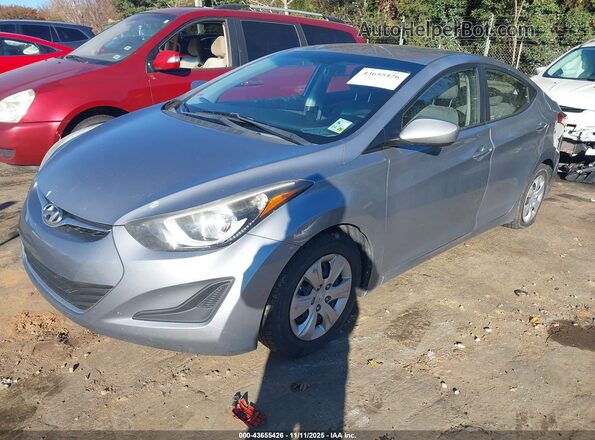 5NPDH4AE6GH757252 2016 HYUNDAI ELANTRA Silver წინა მარცხენა ხედი სამი მეოთხედიდან