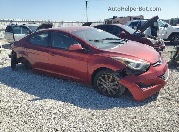 5NPDH4AE8GH667102 2016 HYUNDAI ELANTRA Red Przód prawy