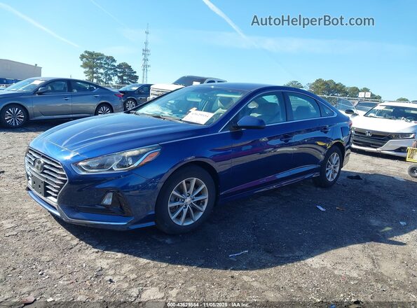 5NPE24AF0JH657007 2018 HYUNDAI SONATA Blue Առջևի ձախ երեք քառորդ տեսարան