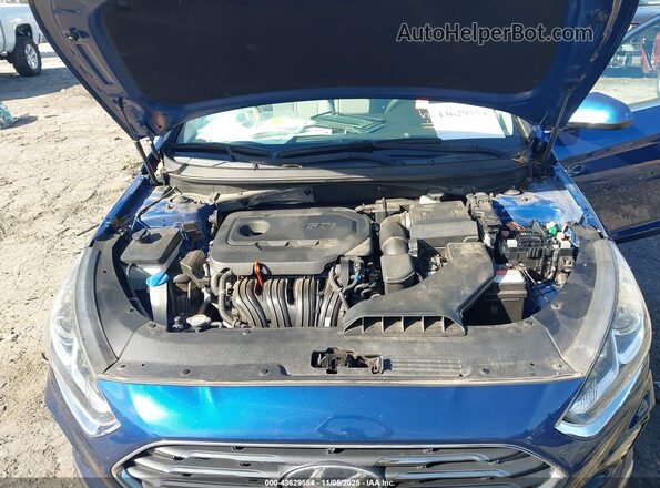 5NPE24AF0JH657007 2018 HYUNDAI SONATA Blue Հետևի տեսք