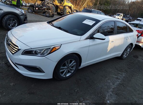 5NPE24AF6GH314985 2016 HYUNDAI SONATA White Առջևի ձախ երեք քառորդ տեսարան