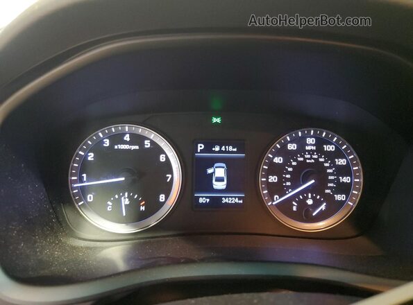 5NPE24AF6KH820146 2019 HYUNDAI SONATA White ხელსაწყოთა პანელის ხედი