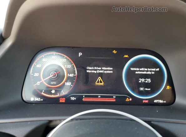 5NPEK4JC9NH143328 2022 HYUNDAI SONATA Серый Вид щитка приборов