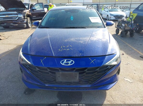 5NPLL4AG1MH030415 2021 HYUNDAI ELANTRA Blue Widok wnętrza z tyłu