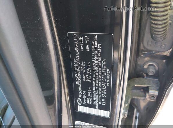 5NPLM4AG5NH067076 2022 HYUNDAI ELANTRA Black Vista del compartimento del motor