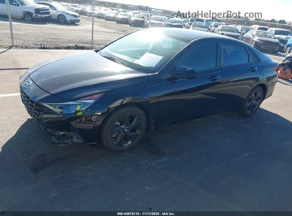 5NPLS4AGXNH057777 2022 HYUNDAI ELANTRA Black Առջևի ձախ երեք քառորդ տեսարան