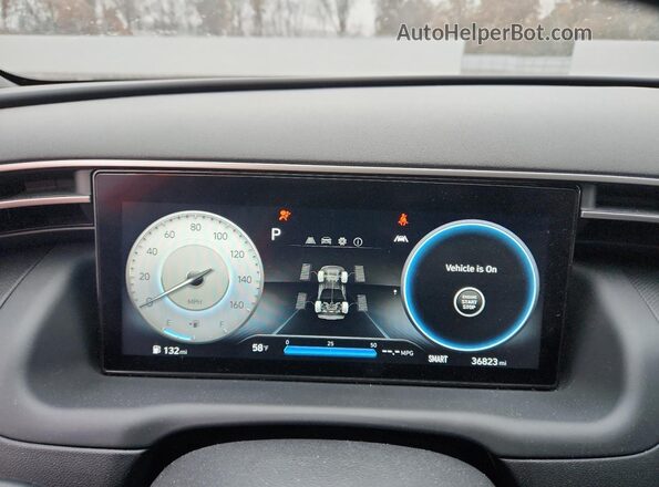 5NTJCDAEXNH027702 2022 HYUNDAI SANTA White Widok zestawu wskaźników