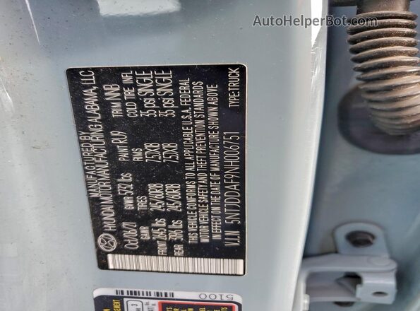 5NTJDDAF9NH006751 2022 HYUNDAI SANTA Blue Vista del compartimento del motor