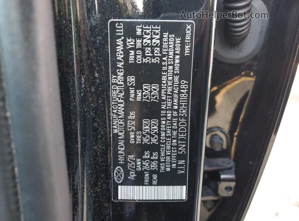 5NTJEDDF3RH118489 2024 HYUNDAI SANTA Black 