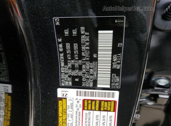 5TDAAAB63SS033552 2025 LEXUS TX Black Vista de la etiqueta del VIN