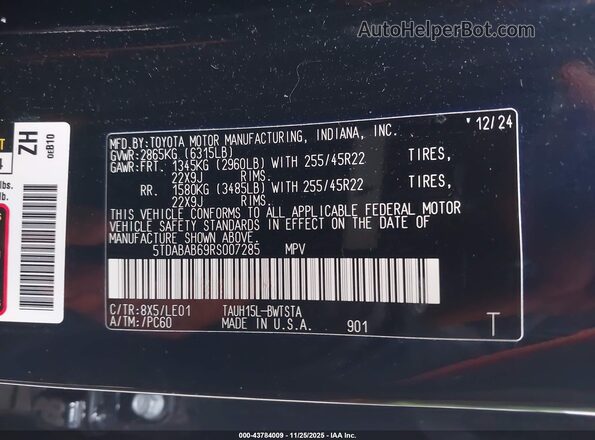 5TDABAB69RS007285 2024 LEXUS TX 500H Dark Blue Engine compartment view