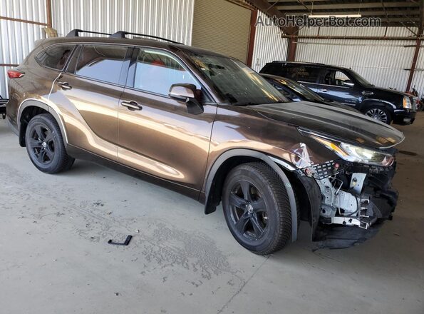 5TDBZRBH3LS018449 2020 TOYOTA HIGHLANDER Brown Delantero derecho