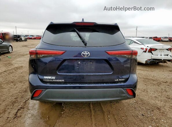 5TDBZRBH8LS042987 2020 TOYOTA HIGHLANDER Blue Rear view