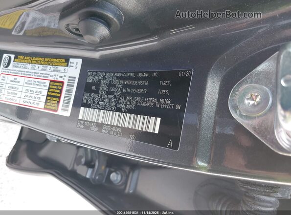 5TDCZRAH7LS003183 2020 TOYOTA HIGHLANDER Black Вид підкапотного простору
