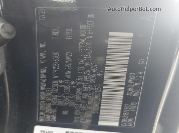 5TDDRKEC2MS012532 2021 TOYOTA SIENNA Black Widok wnętrza 360 stopni