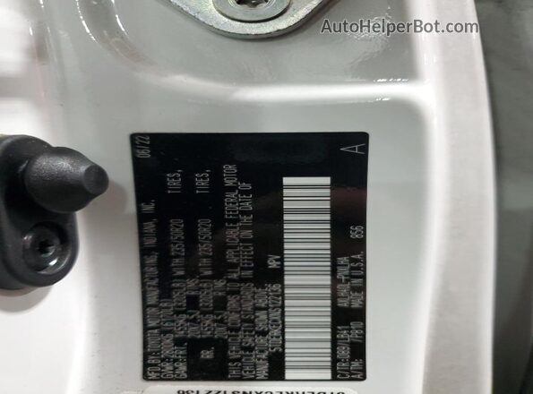 5TDERKECXNS122136 2022 TOYOTA LIMITED Белый Вид наклейки с VIN-кодом