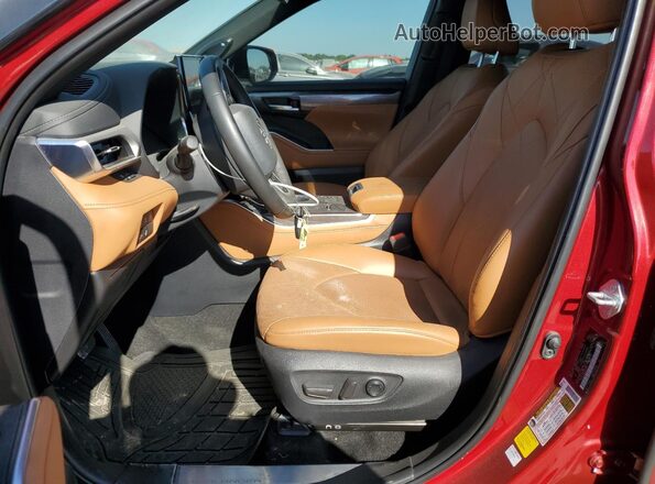 5TDFARAH2RS535857 2024 TOYOTA HIGHLANDER HYBRID Red Вид салону спереду
