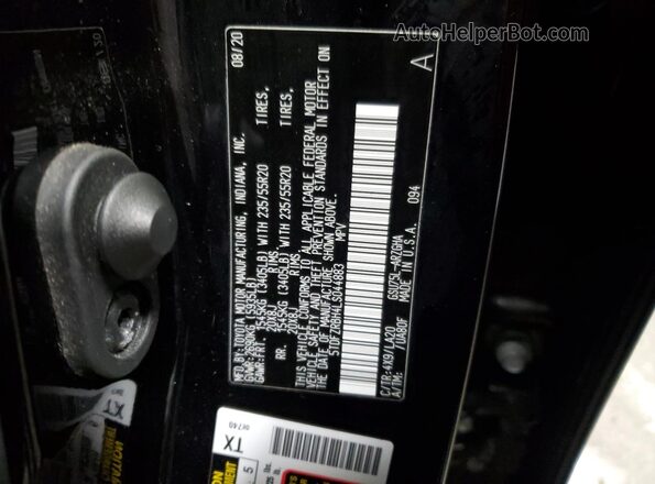 5TDFZRBH4LS044883 2020 TOYOTA HIGHLANDER Black VIN sticker view