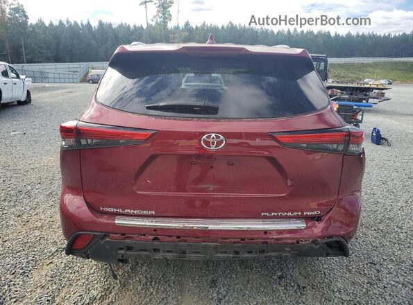 5TDFZRBH8LS045678 2020 TOYOTA HIGHLANDER Red Rear view