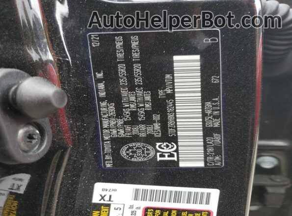 5TDFZRBH8NS182445 2022 TOYOTA HIGHLANDER Черный Вид наклейки с VIN-кодом