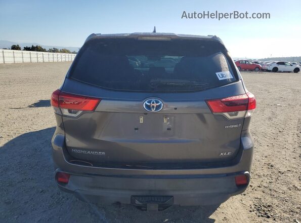 5TDJGRFH7JS052046 2018 TOYOTA HIGHLANDER HYBRID Gray 