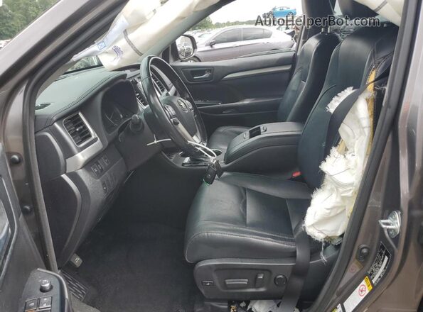 5TDJZRFH4JS869940 2018 TOYOTA HIGHLANDER Gray წინა სალონის ხედი