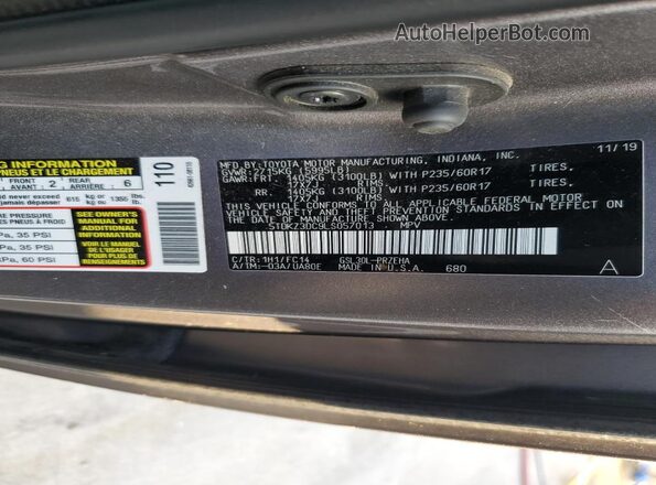 5TDKZ3DC9LS057013 2020 TOYOTA LE Gray Vista interior de 360 grados