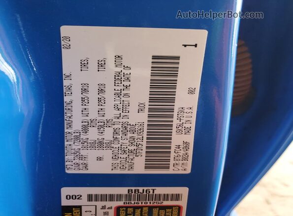 5TFDY5F12LX926161 2020 TOYOTA TUNDRA Blue VIN կոդի պիտակի տեսք