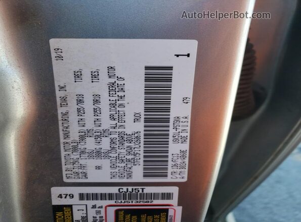 5TFEY5F17LX260676 2020 TOYOTA TUNDRA Silver Widok komory silnika