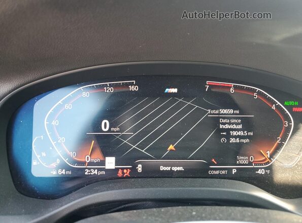 5UX2V1C09M9F07686 2021 BMW X4 Black Widok zestawu wskaźników