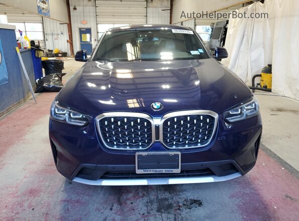 5UX33DT06N9J98236 2022 BMW X4 Blue Вид спереду