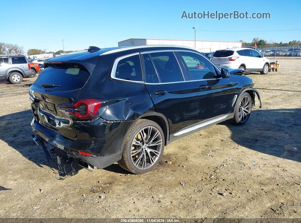 5UX43DP02N9J67581 2022 BMW X3 Black Задня права чверть
